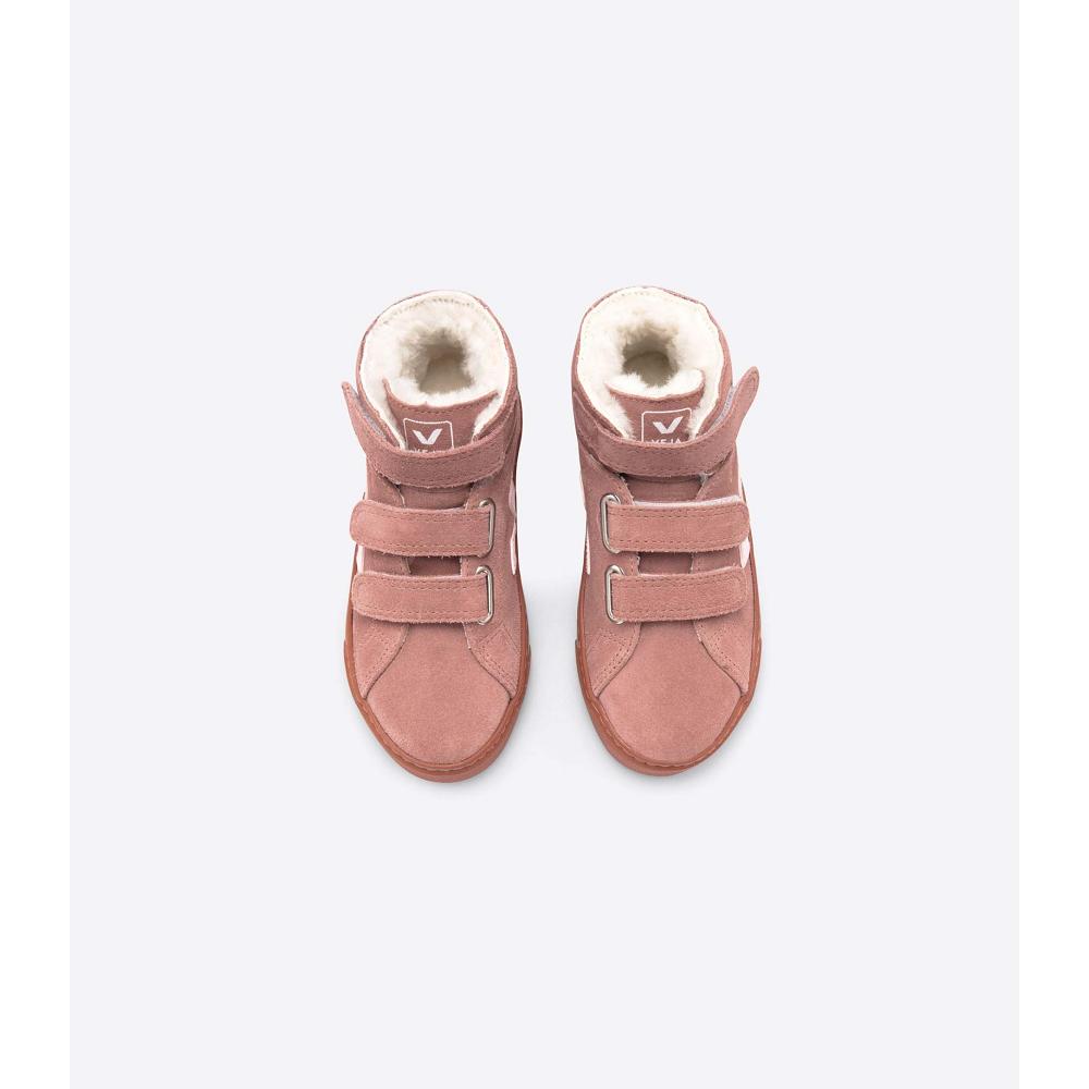 Veja ESPLAR MID FURED SUEDE Schoenen Kinderen Roze | NL 759ILH